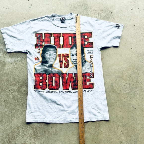Vintage Riddick Bowe Boxing T Shirt 90s MGM Grand VS Herbie Hide - Picture 5 of 5